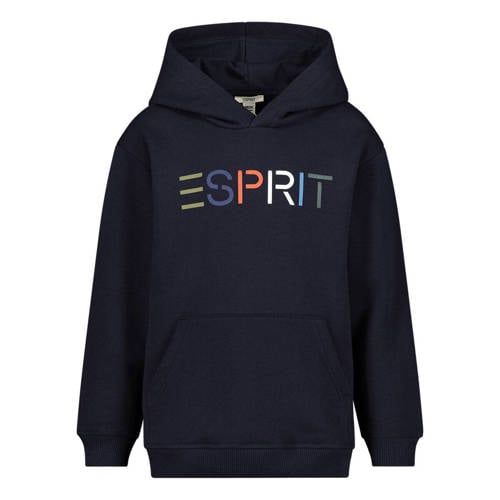 ESPRIT hoodie + longsleeve met logo donkerblauw/lichtblauw Sweater Logo