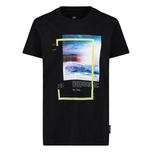 Jake Fischer T-shirt met printopdruk zwart Jongens Katoen Ronde hals Printopdruk