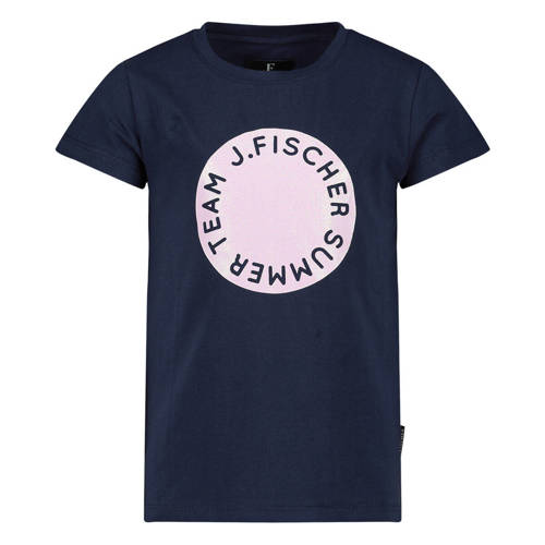 Jake Fischer T-shirt met printopdruk zwart Meisjes Stretchkatoen Ronde hals