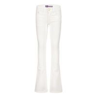 thumbnail: Witte meisjes Raizzed high waist flared jeans Melbourne van stretchdenim met rits- en knoopsluiting en effen