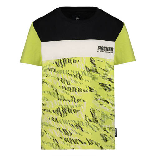 Jake Fischer T-shirt groen Jongens Katoen Ronde hals Meerkleurig