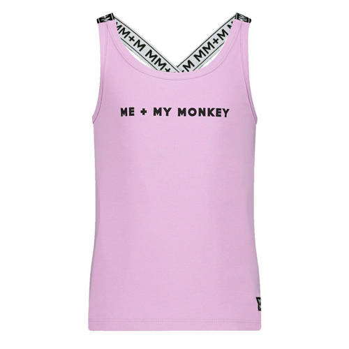 Me & My Monkey singlet met logo lila Paars Meisjes Stretchkatoen Ronde hals