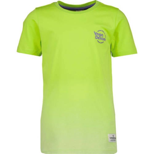 Vingino T-shirt met backprint groen Jongens Katoen Ronde hals Backprint