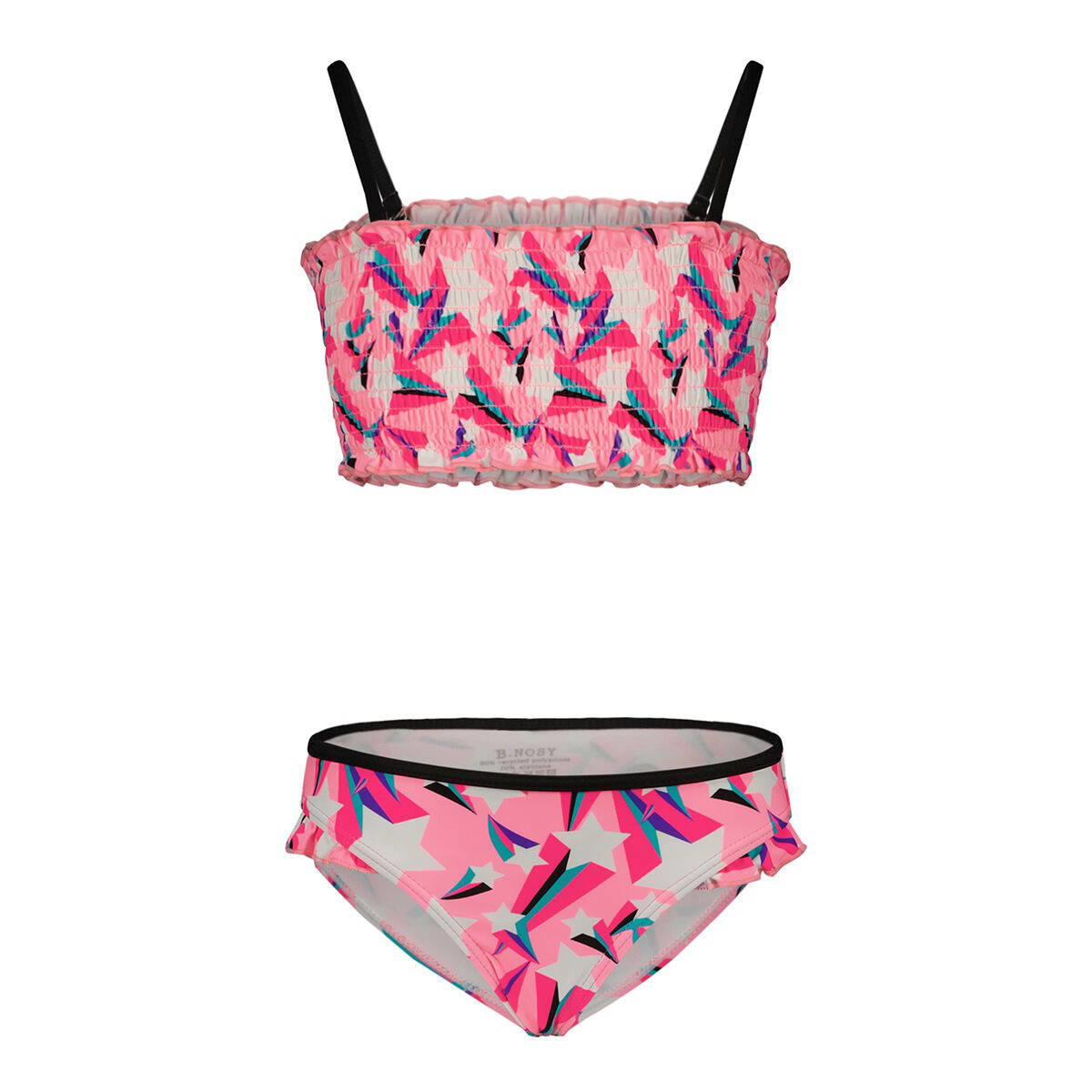 bikini met smock roze/wit | kleertjes.com