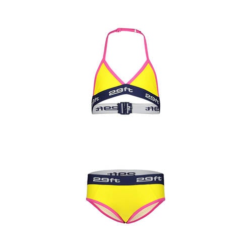 29FT triangel bikini geel/donkerblauw Meisjes Polyamide Meerkleurig