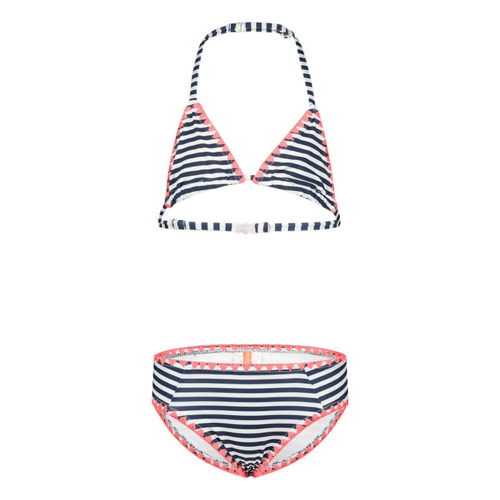 29FT gestreepte triangel bikini donkerblauw/wit