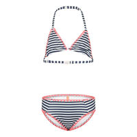 thumbnail: 29FT gestreepte triangel bikini donkerblauw/wit