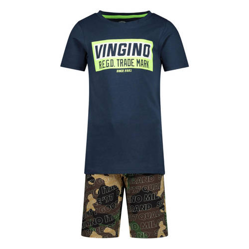 Vingino shortama WALBERTO donkerblauw/army Jongens Katoen Ronde hals All over print