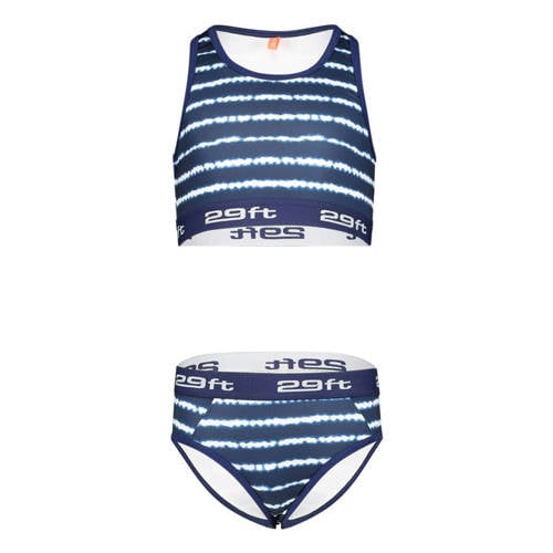 29FT tie-dye crop bikini blauw/wit Meisjes Polyester Tie-dye