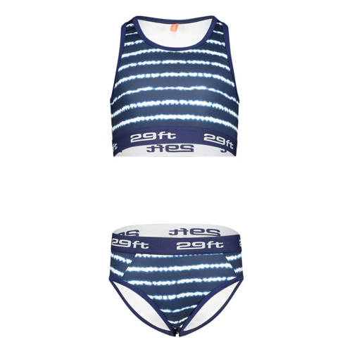 29FT tie-dye crop bikini blauw/wit Meisjes Polyester Tie-dye
