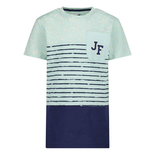 Jake Fischer T-shirt lichtblauw/donkerblauw Jongens Katoen Ronde hals Meerkleurig