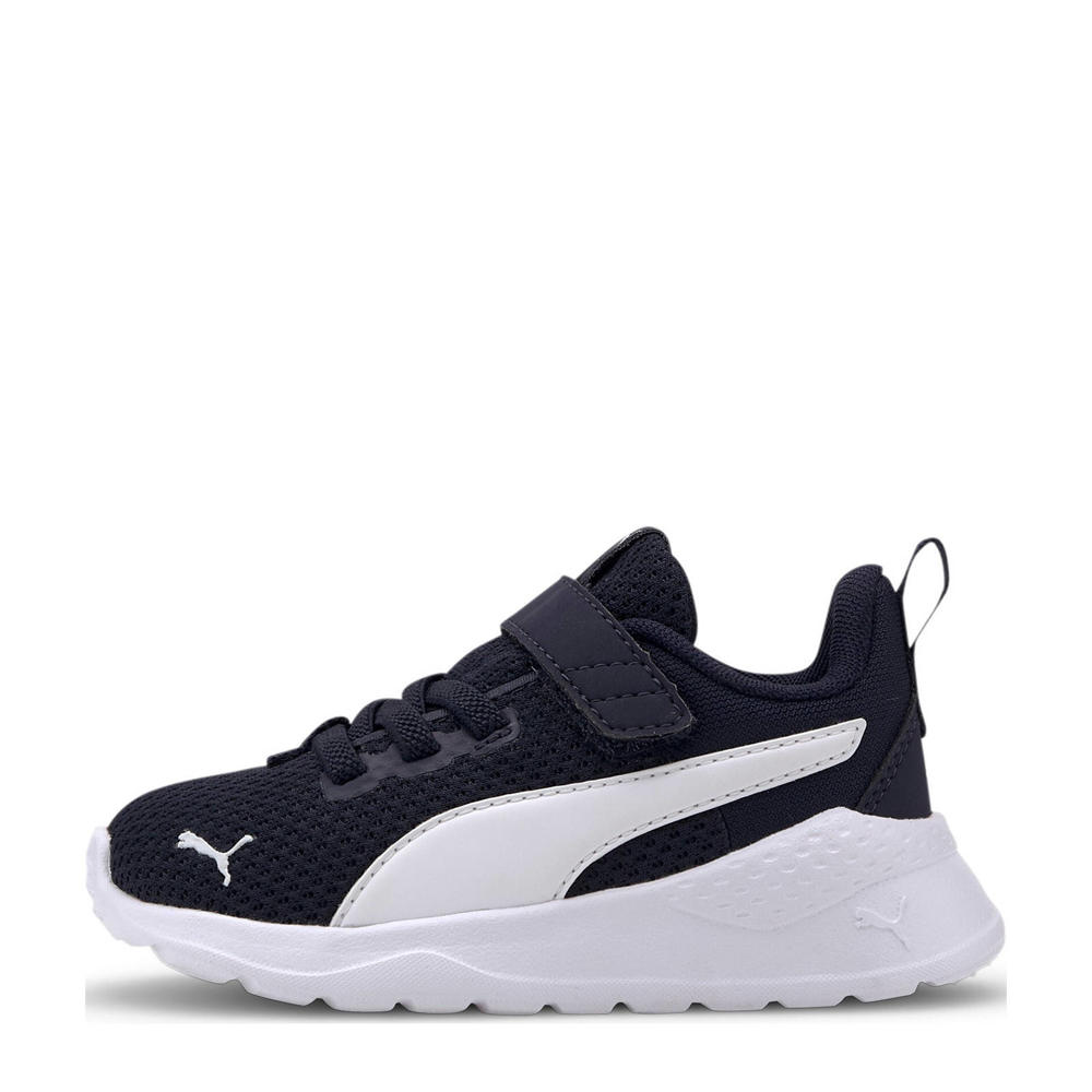 Donkerblauw en witte jongens en meisjes Puma Anzarun Lite sneakers van mesh-pu/voering: mesh/voetbed: eva met elastische veter- met klittenbandsluiting en logo