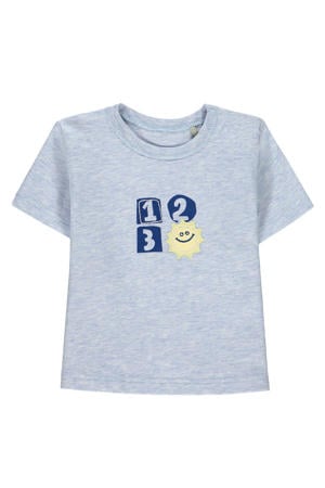 baby T-shirt met printopdruk blauw