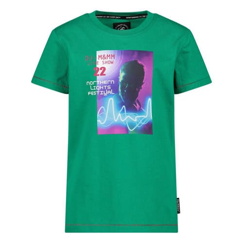 Me & My Monkey T-shirt met printopdruk groen Jongens Katoen Ronde hals