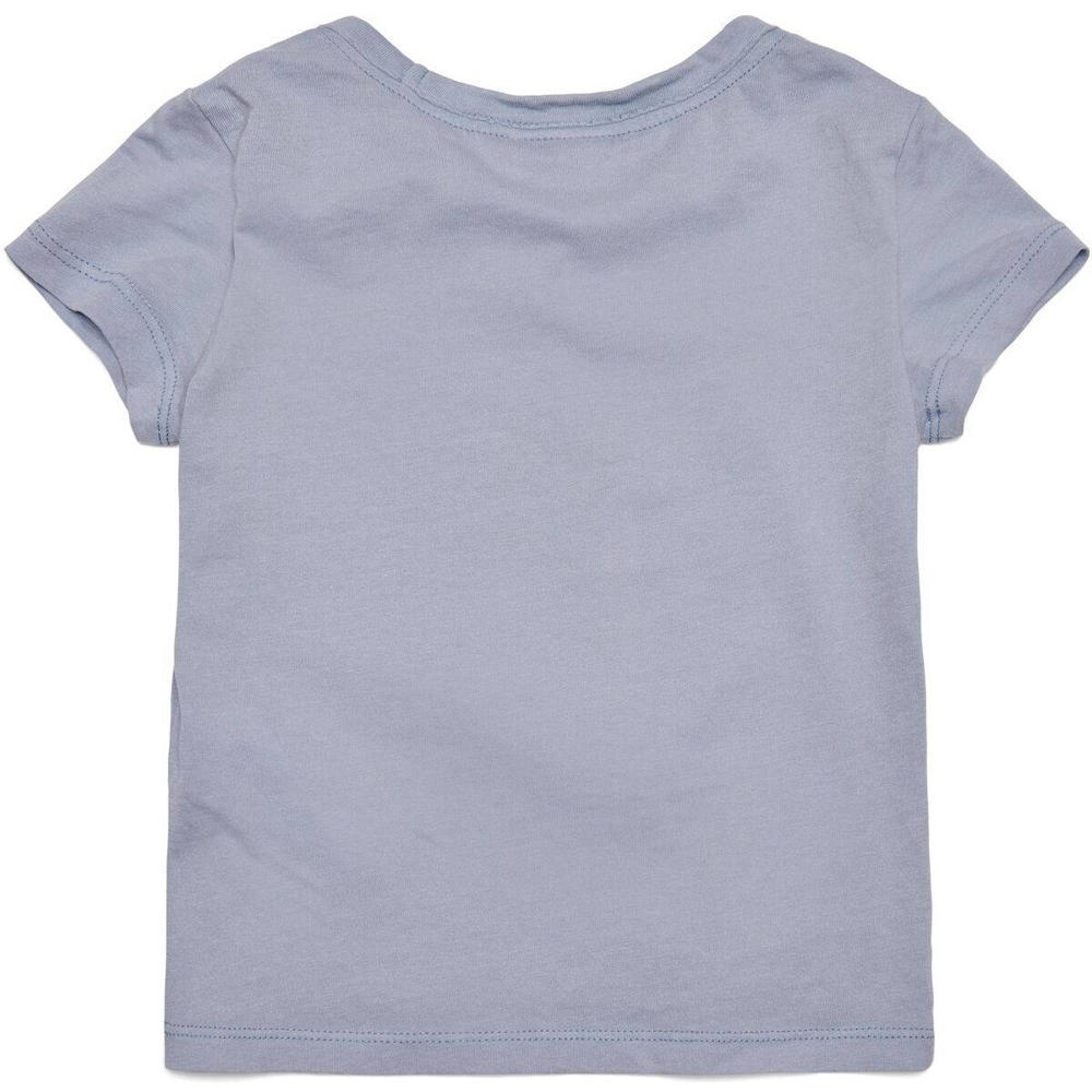 Blauwe meisjes ONLY T-shirt van katoen met printopdruk, korte mouwen en ronde hals