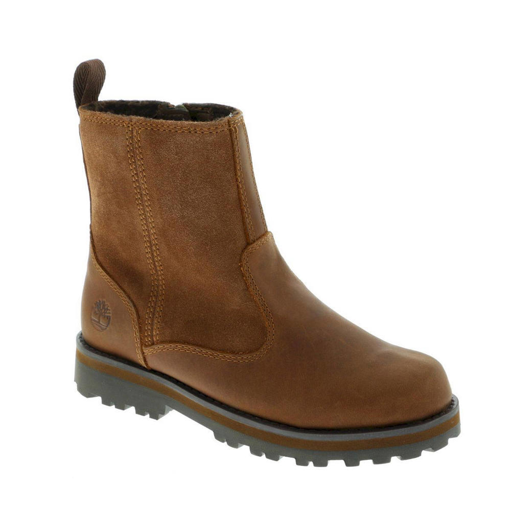 Bruine jongens Timberland leren enkelboots met ritssluiting