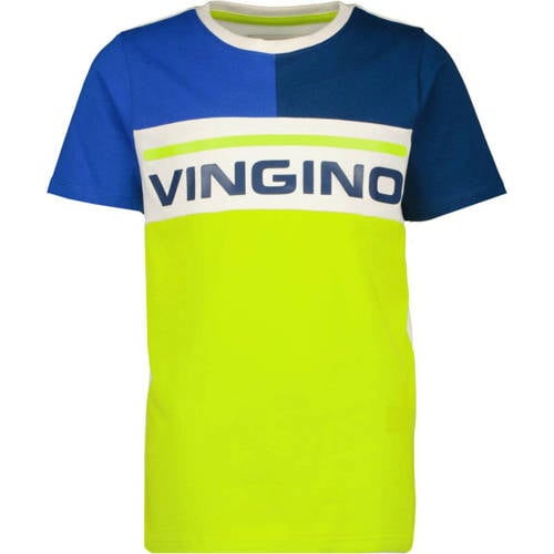 Vingino T-shirt groen/blauw/wit Jongens Katoen Ronde hals Meerkleurig