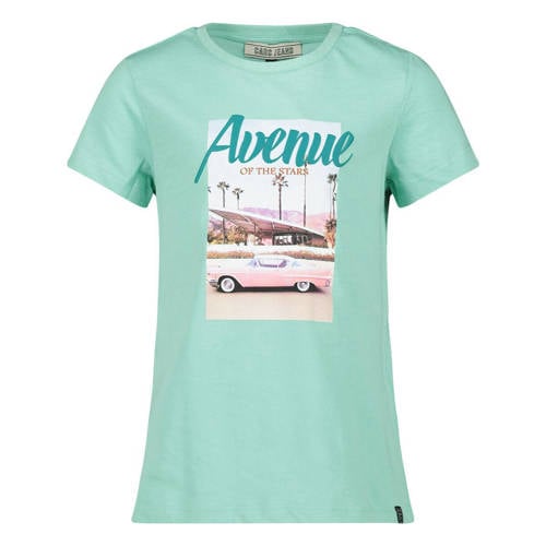 Cars T-shirt met printopdruk turquoise Blauw Meisjes Katoen Ronde hals