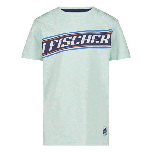 Jake Fischer T-shirt met printopdruk lichtblauw Jongens Katoen Ronde hals