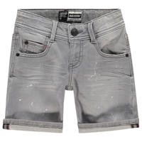 thumbnail: Grijze jongens Raizzed short Oregon mid stone van stretchdenim met regular waist, rits- en knoopsluiting en effen