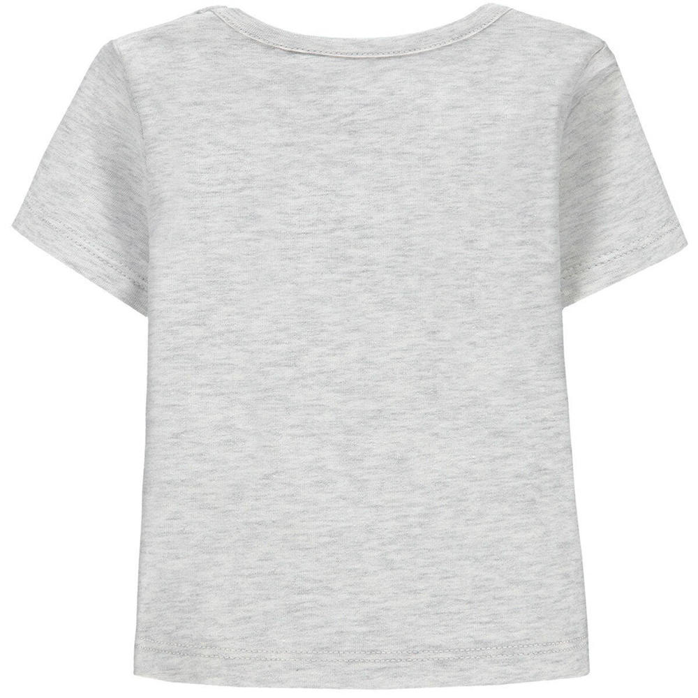 Grijze jongens Kanz baby T-shirt van katoen met printopdruk, korte mouwen en ronde hals