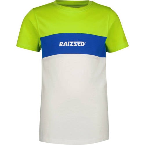 Raizzed T-shirt wit/geel/blauw Jongens Stretchkatoen Ronde hals Meerkleurig