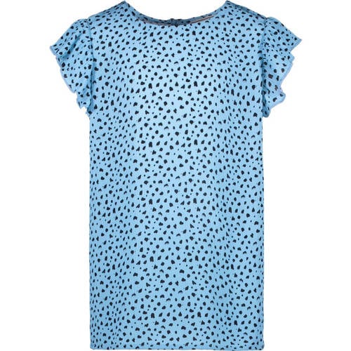 Cars T-shirt met stippen blauw/zwart Meisjes Viscose Boothals Stip