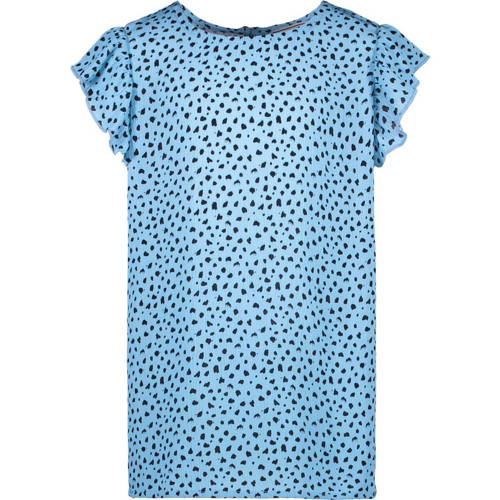 Cars T-shirt met stippen blauw/zwart Meisjes Viscose Boothals Stip
