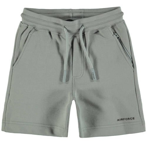 Airforce sweatshort van katoen grijs Effen - maat 128 afbeelding