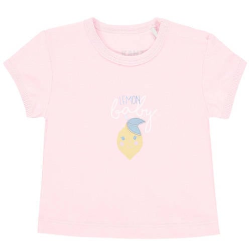 Kanz baby T-shirt met printopdruk roze Meisjes Katoen Ronde hals Printopdruk
