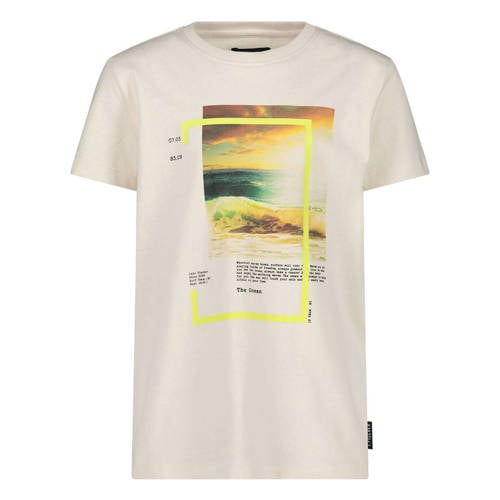 Jake Fischer T-shirt met printopdruk beige Jongens Katoen Ronde hals Printopdruk
