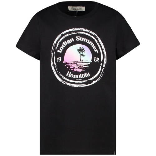 Cars T-shirt Lofti met printopdruk zwart Meisjes Katoen Ronde hals Printopdruk