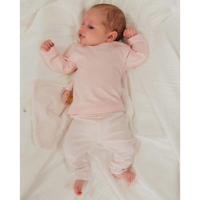 thumbnail: Born by Kiddo United gestreepte baby broek roze/wit