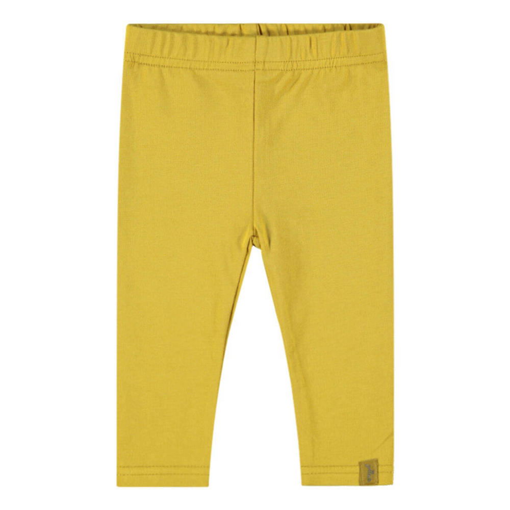Gele meisjes Jollein baby legging van katoen met slim fit, elastische tailleband en effen