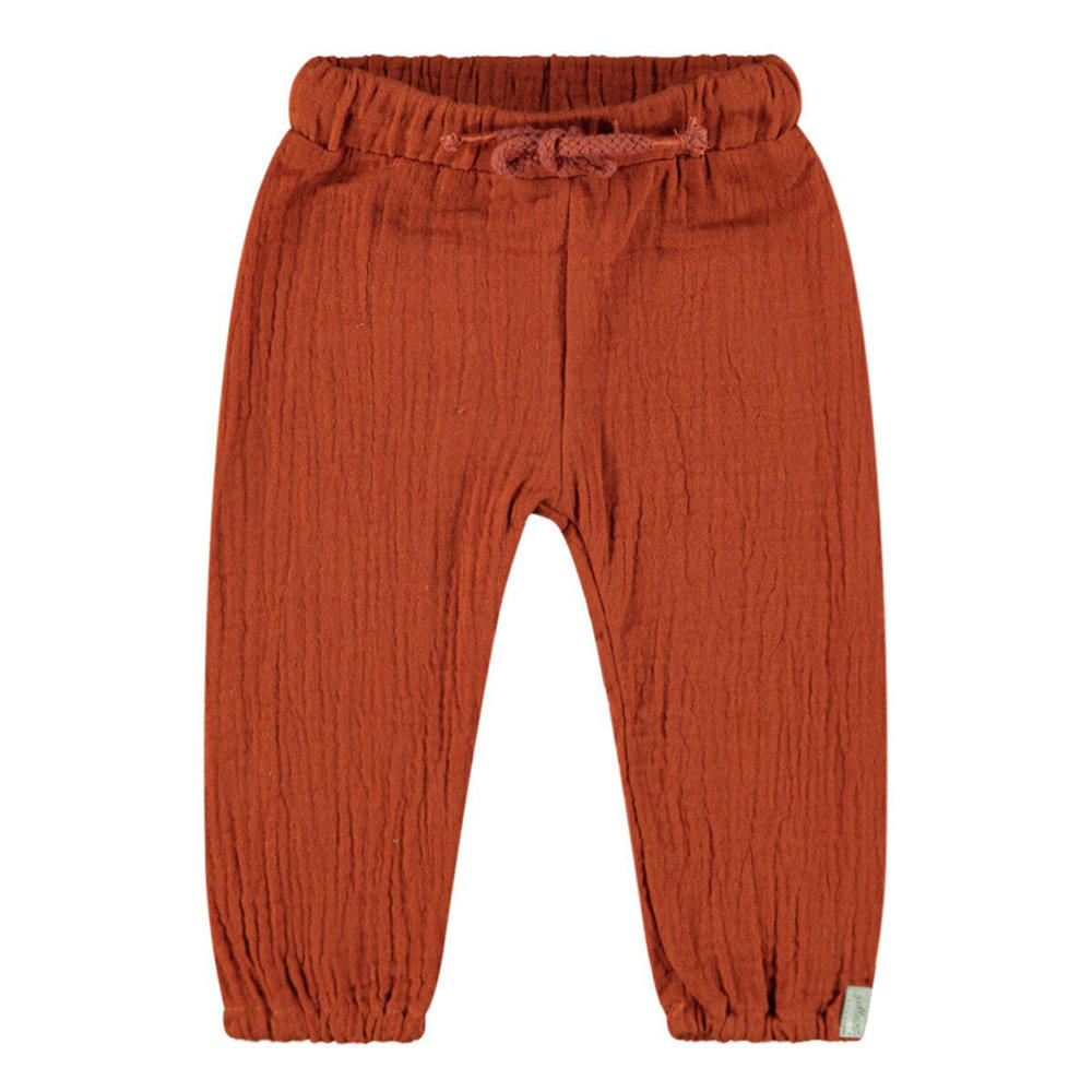 Jollein baby regular fit broek van katoen roodbruin