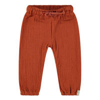 thumbnail: Jollein baby regular fit broek van katoen roodbruin