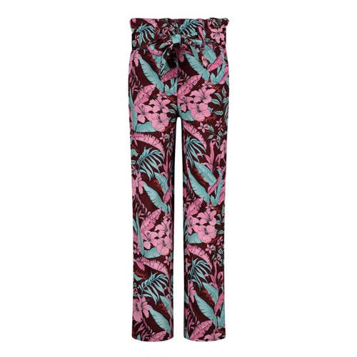 29FT straight fit broek met all over print paars/roze/blauw Meisjes Viscose