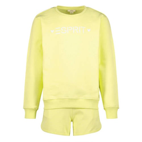 ESPRIT sweater + short geel Shirt + broek Logo