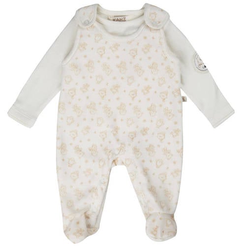 Kanz Shirt + broek Wit Jongens/Meisjes Katoen Ronde hals All over print - maat 62 afbeelding