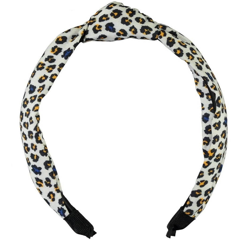 haarband met luipaardprint ecru/zwart