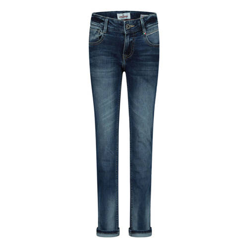 Vingino slim fit jeans DIEGO dark used Blauw Jongens Stretchdenim Effen