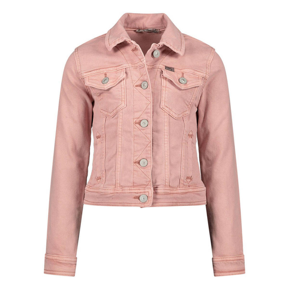 Roze meisjes LTB spijkerjas van stretchdenim met lange mouwen, klassieke kraag en knoopsluiting
