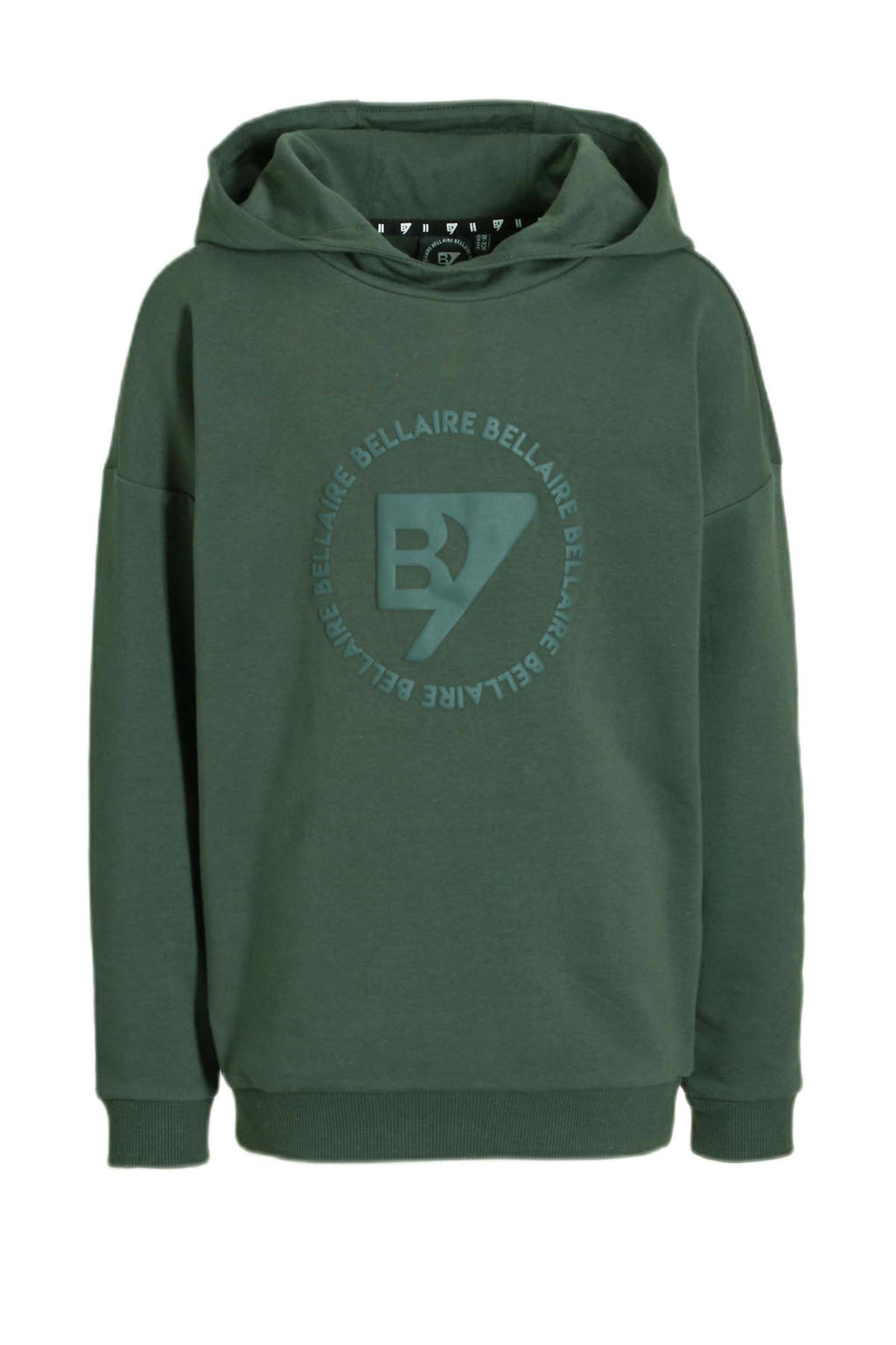 Groene jongens Bellaire hoodie van katoen met logo dessin, lange mouwen en capuchon