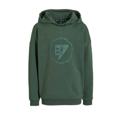 Bellaire sweater met logo groen Jongens Katoen Capuchon Logo - 110-116