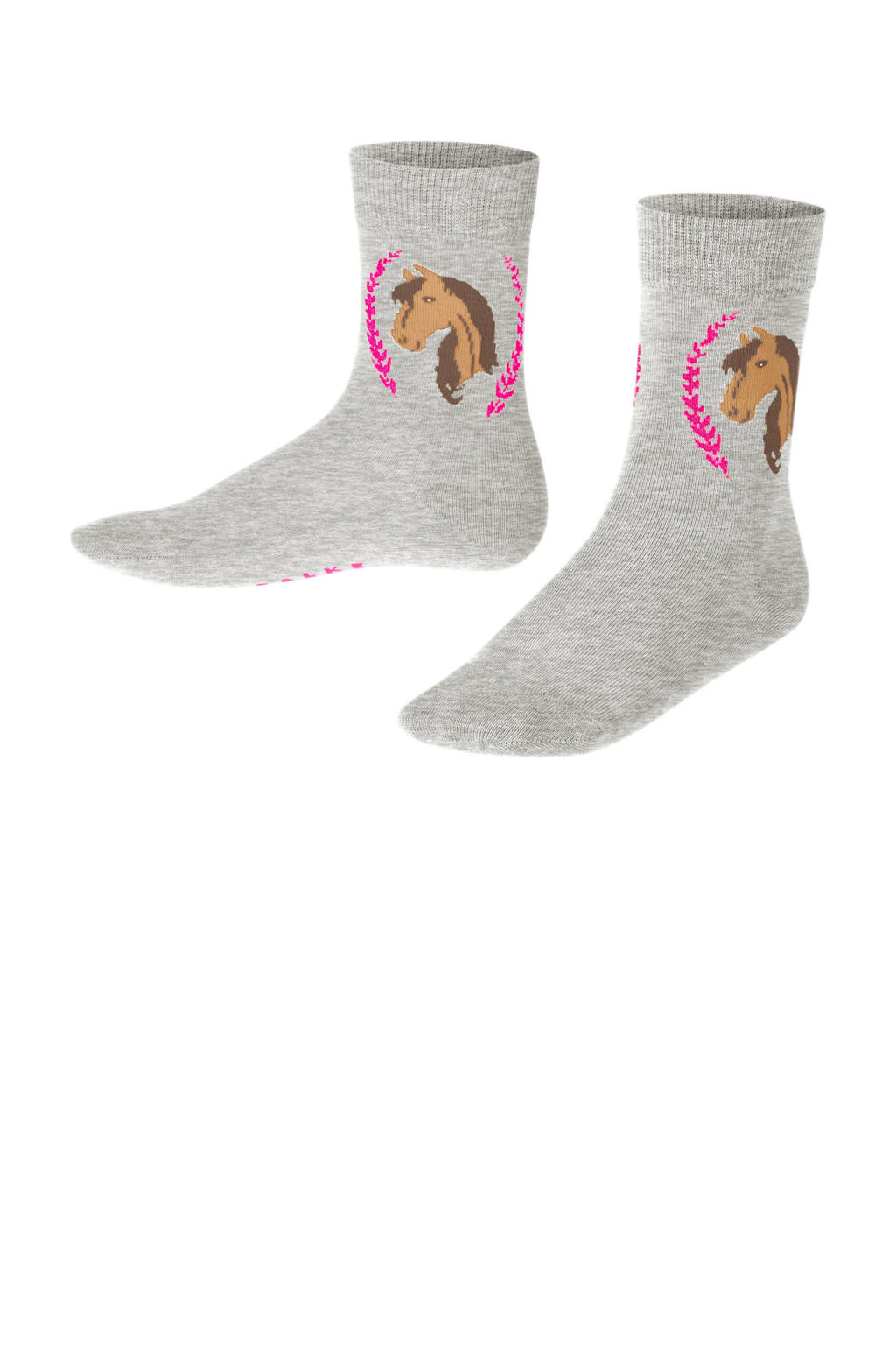 FALKE sokken grijs met paarden print