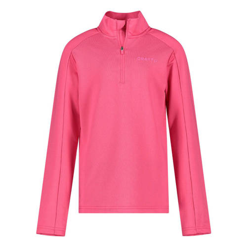 Craft skisweater CORE Gain Midlayer Jr roze Skipully Jongens/Meisjes Polyester Opstaande kraag 