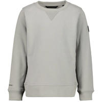 thumbnail: Grijze jongens Airforce sweater van katoen met effen, lange mouwen, ronde hals en geribde boorden