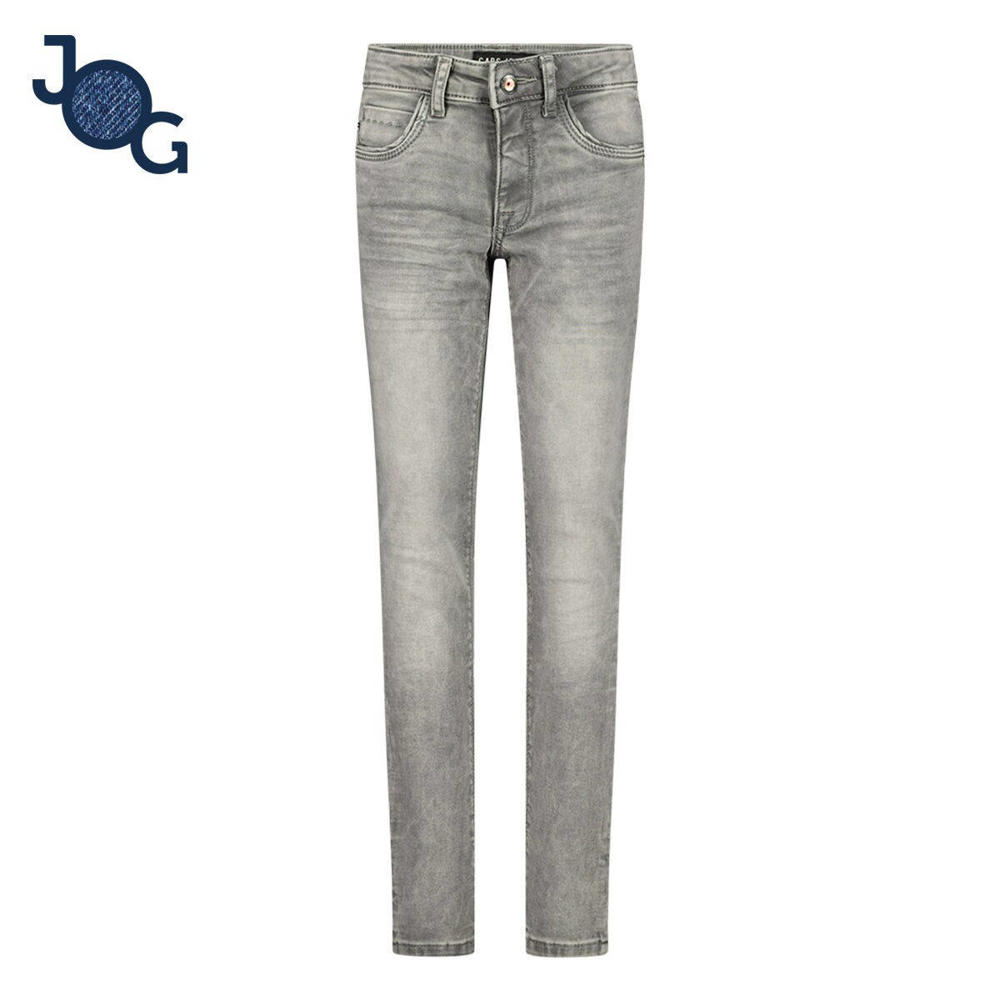 Grey denim jongens Cars skinny jeans van katoen met regular waist en rits- en knoopsluiting