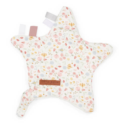 Little Dutch knuffeldoekje ster flowers & butterflies knuffeldoekje Roze