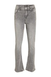 thumbnail: Grey denim meisjes anytime flared jeans van denim met regular waist en rits- en knoopsluiting